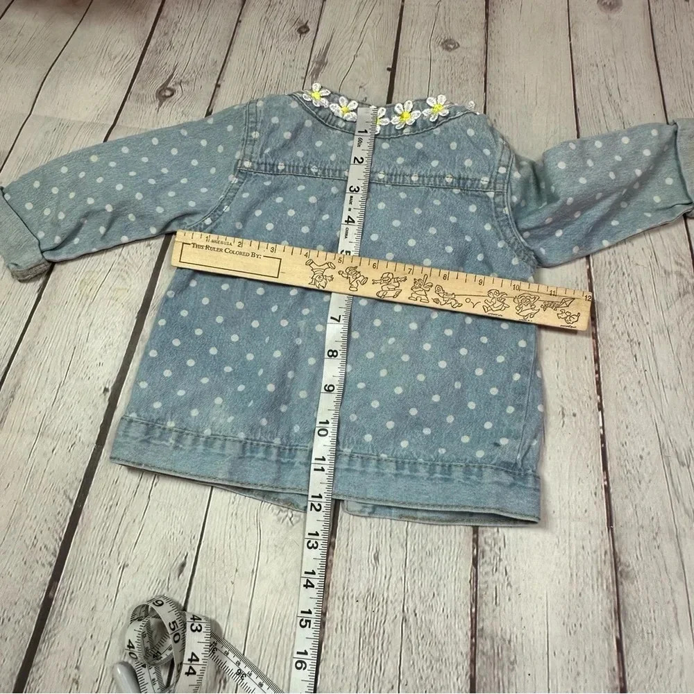 Little lass denim jean jacket 2T daisy boho western - Picture 6 of 6